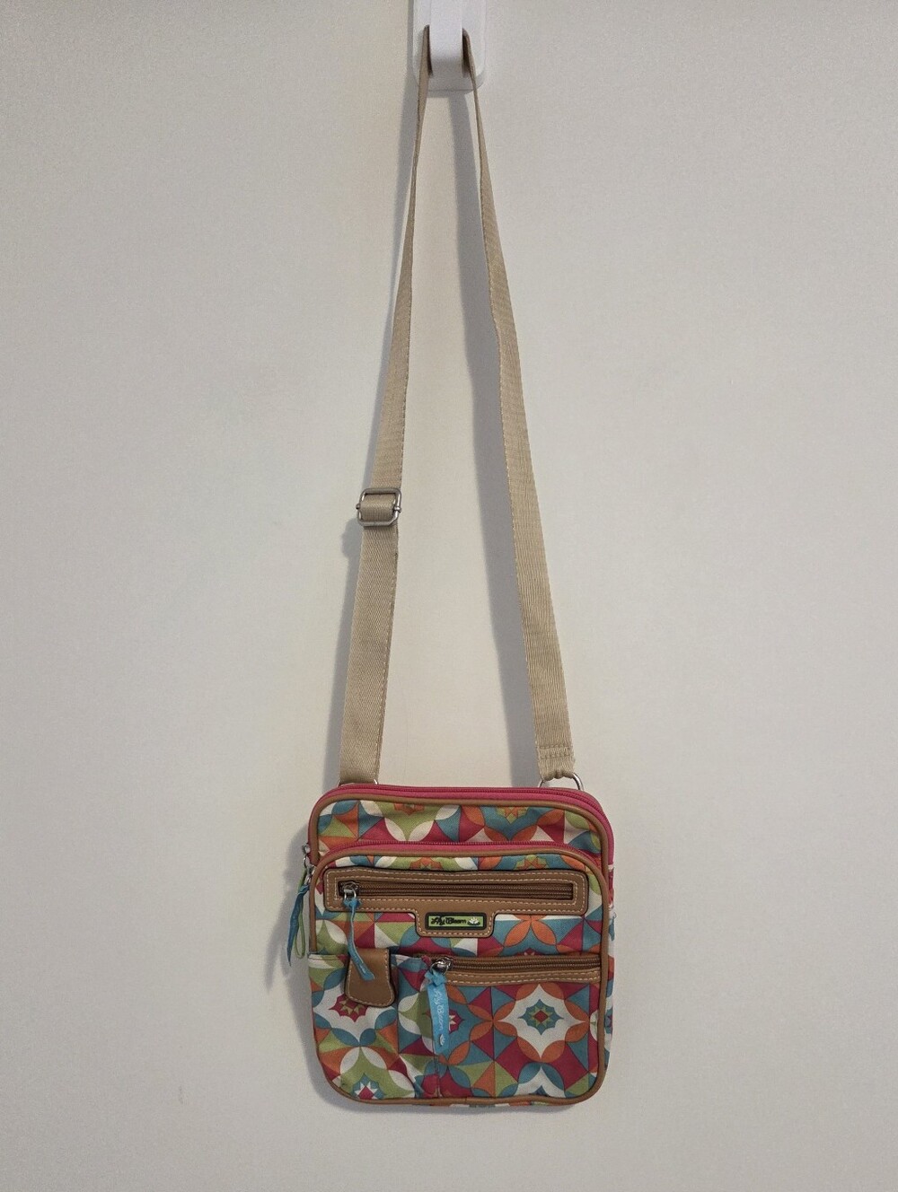 Lily Bloom Crossbody Bag Geometric Kaleidoscope Pattern